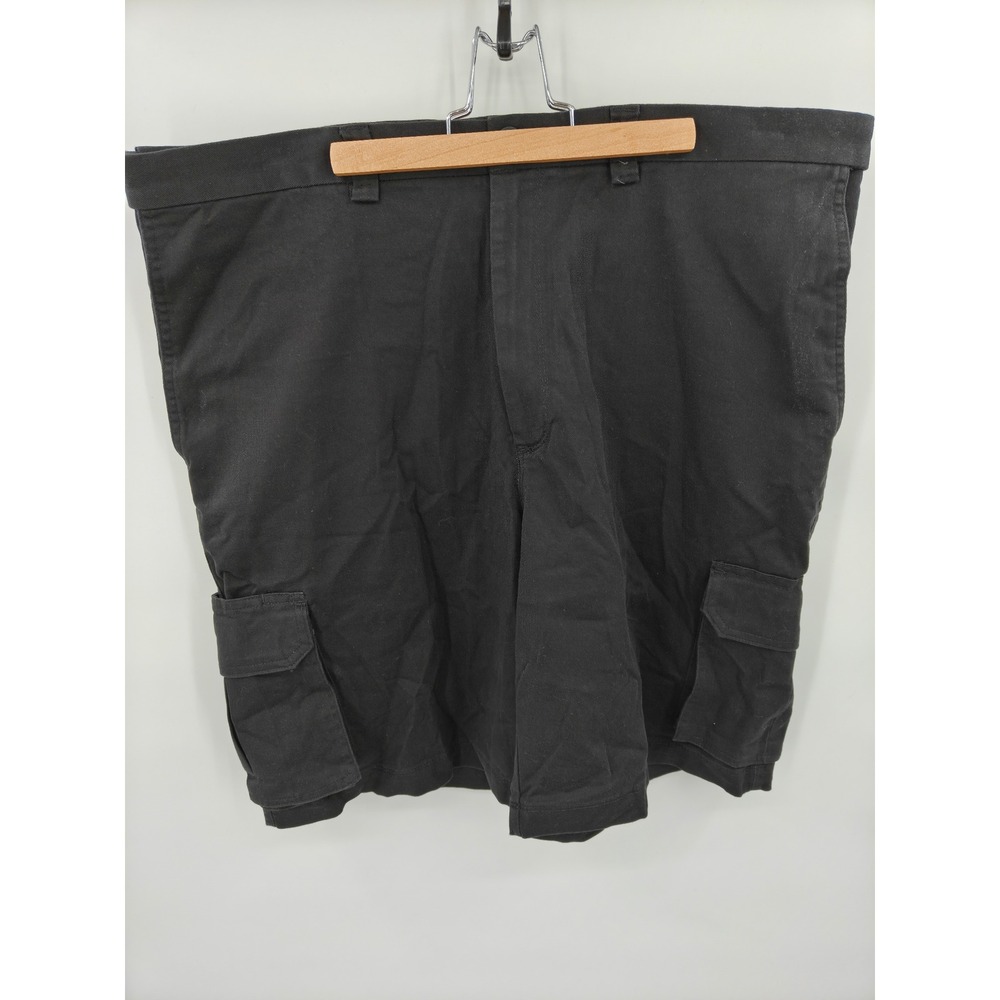 Haggar Mens Black Comfort Stretch Cargo Shorts Expandable Waist Tech Pocket 40